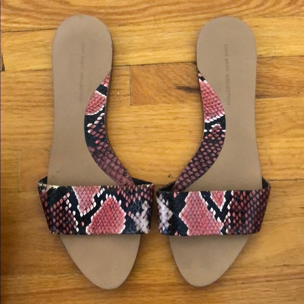 Zara Snake Print Slides